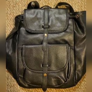 Small Black Leather Backpack